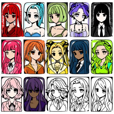 girls that look diffrent anime