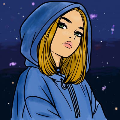 a realistic girl in a hoodie