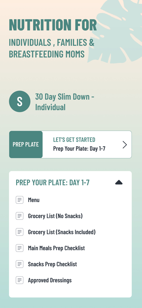 Birth Recovery Center - Postpartum nutrition and meal prep plan for breastfeeding moms in the Birth Recovery Center app