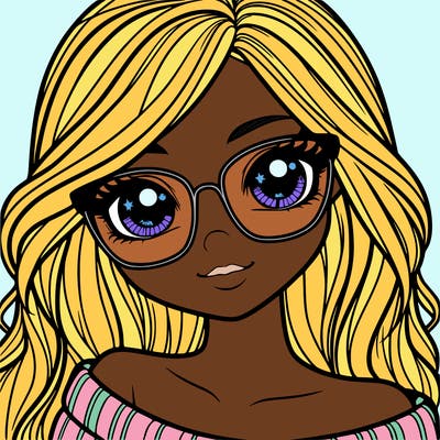 girl with beautiful eyes, hair, and glasses