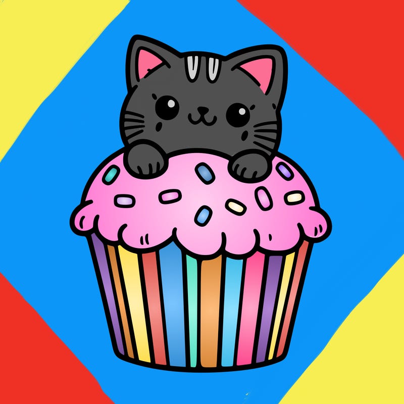 cat in a cupcake
