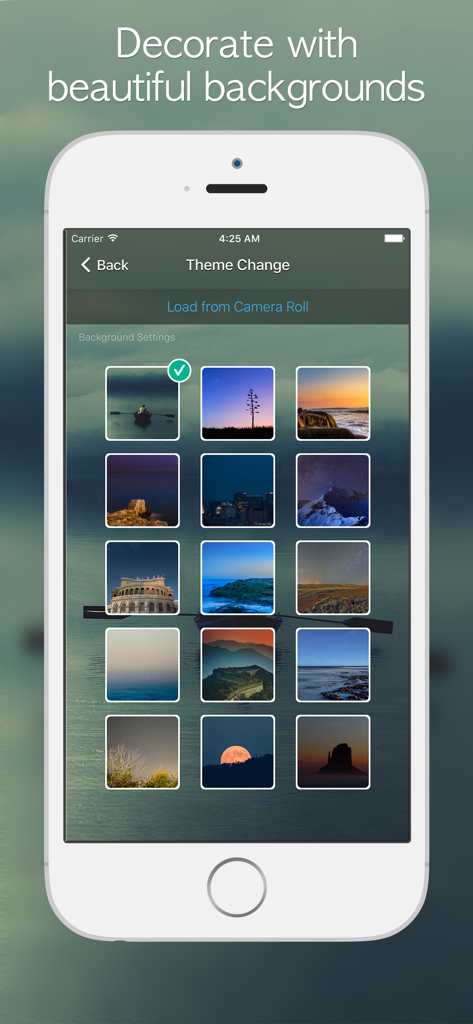 A selection of beautiful nature and landscape background themes for the Countdown app