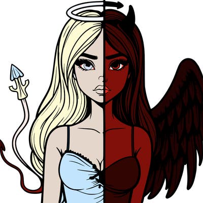 devil vs angel realistic girl