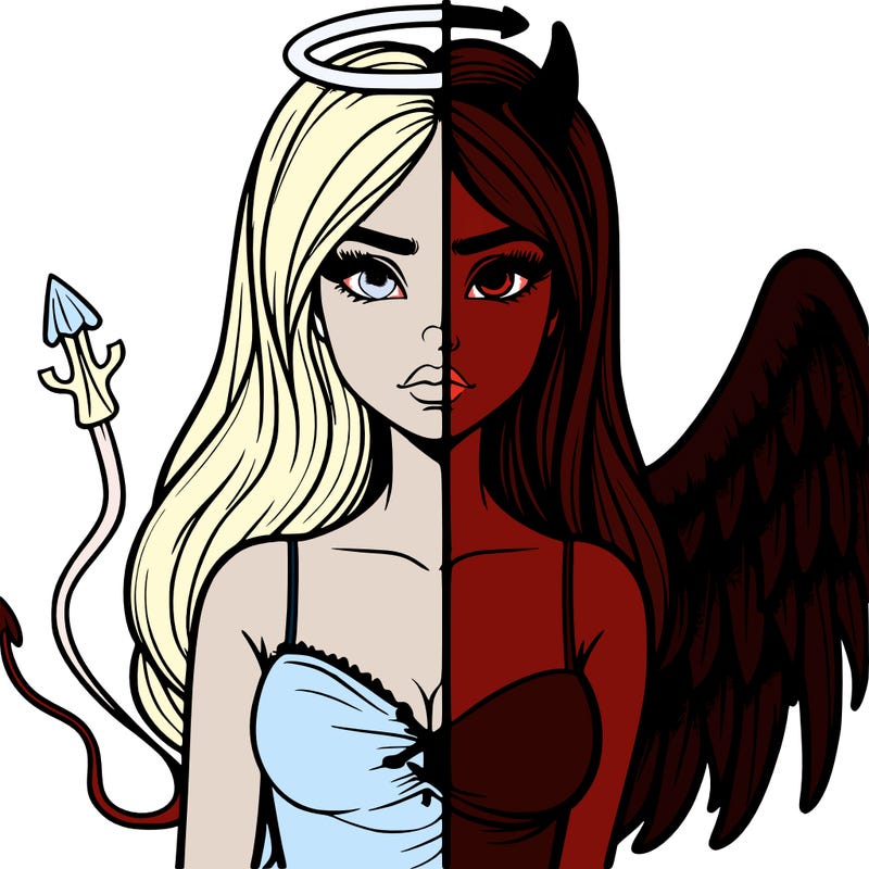 devil vs angel realistic girl