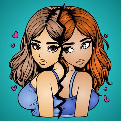 realistic girl split