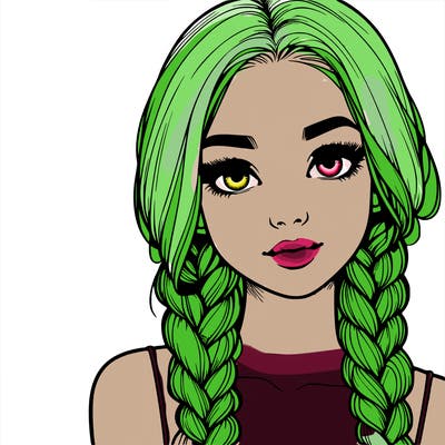 realistic girl with braids