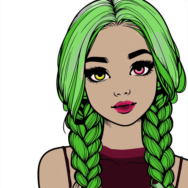 realistic girl with braids