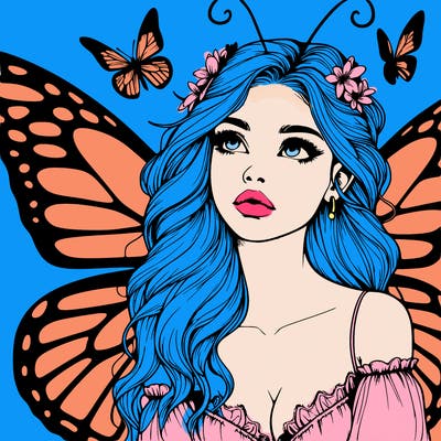 butterfly fairy realistic girl