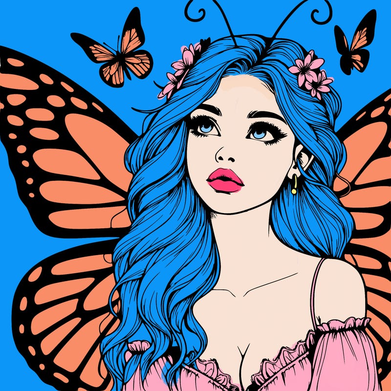 butterfly fairy realistic girl