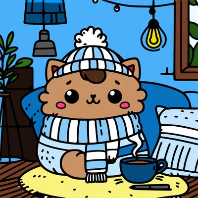cozy and aesthetic cat