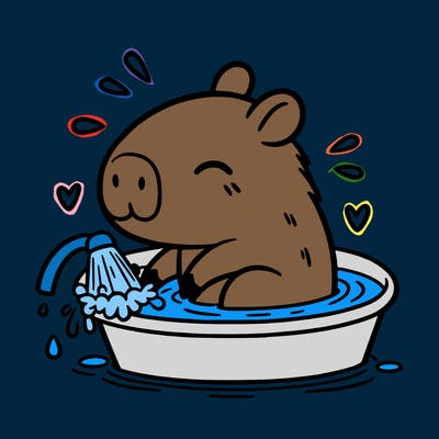 capybara taking a bath