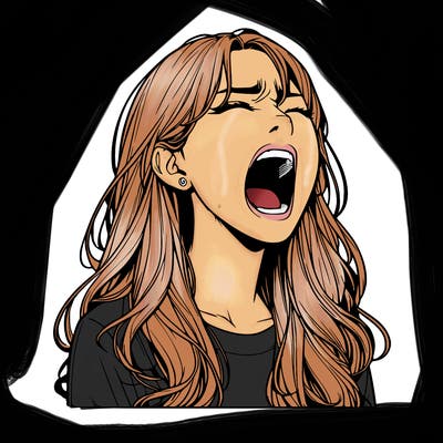 screaming realistic, girl