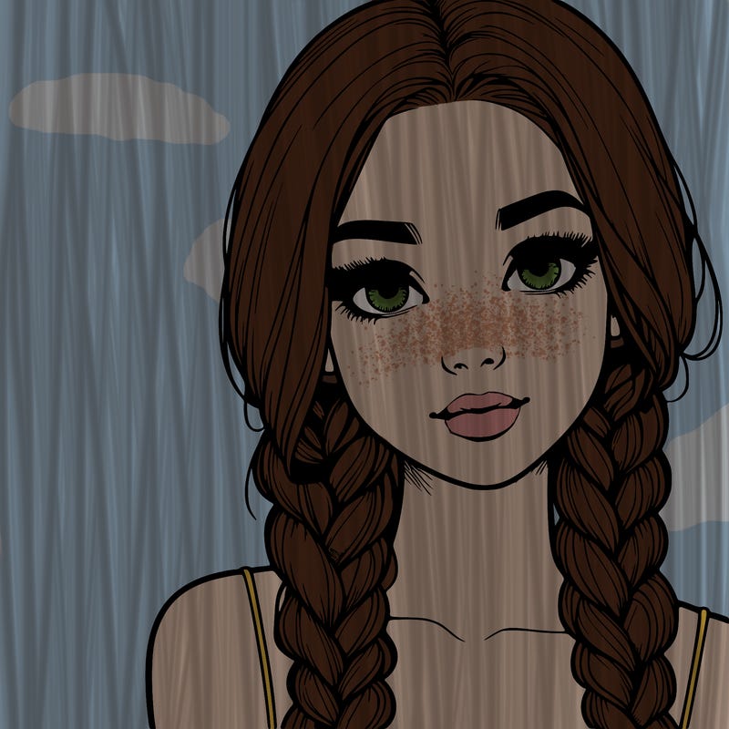 realistic girl with braids