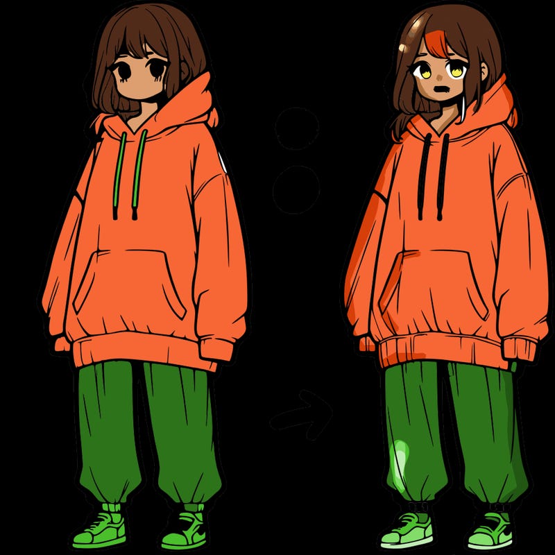 girl in baggy sweat shirt