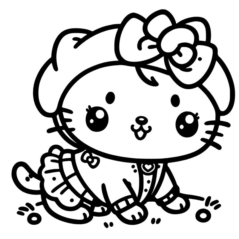 cute girl puppy wearing a hello kitty costume