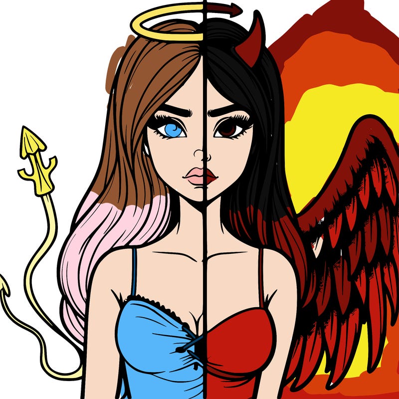 devil vs angel realistic girl
