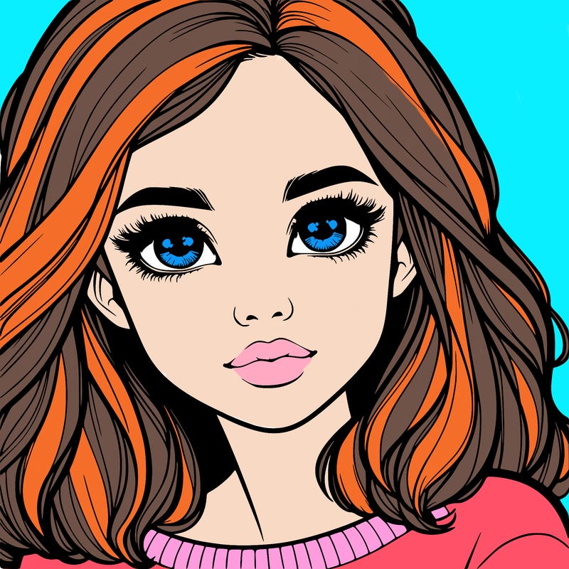 realistic girl whith cute eyes