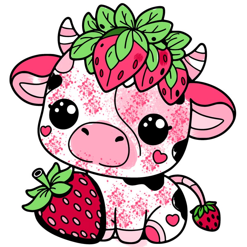 cute strawberry cow