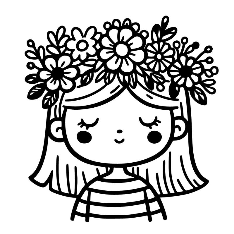 girl with flowers crown