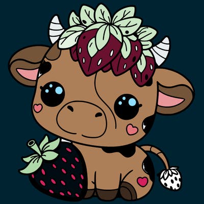 cute strawberry cow