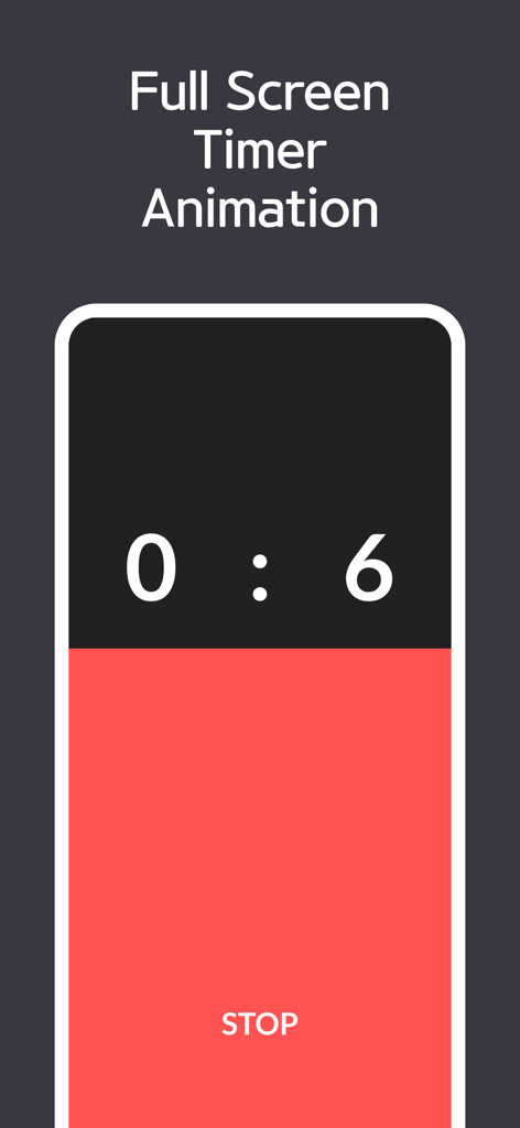 Temporizador visual de cuenta regresiva a pantalla completa con una animación de bloque de color rojo y una gran pantalla de reloj digital