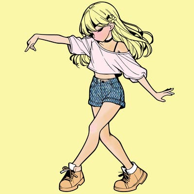 realistic girl danceing