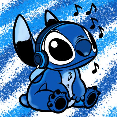 stitch listening to music