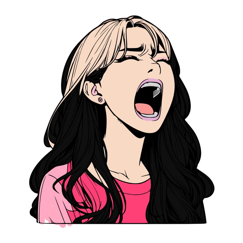 screaming realistic, girl