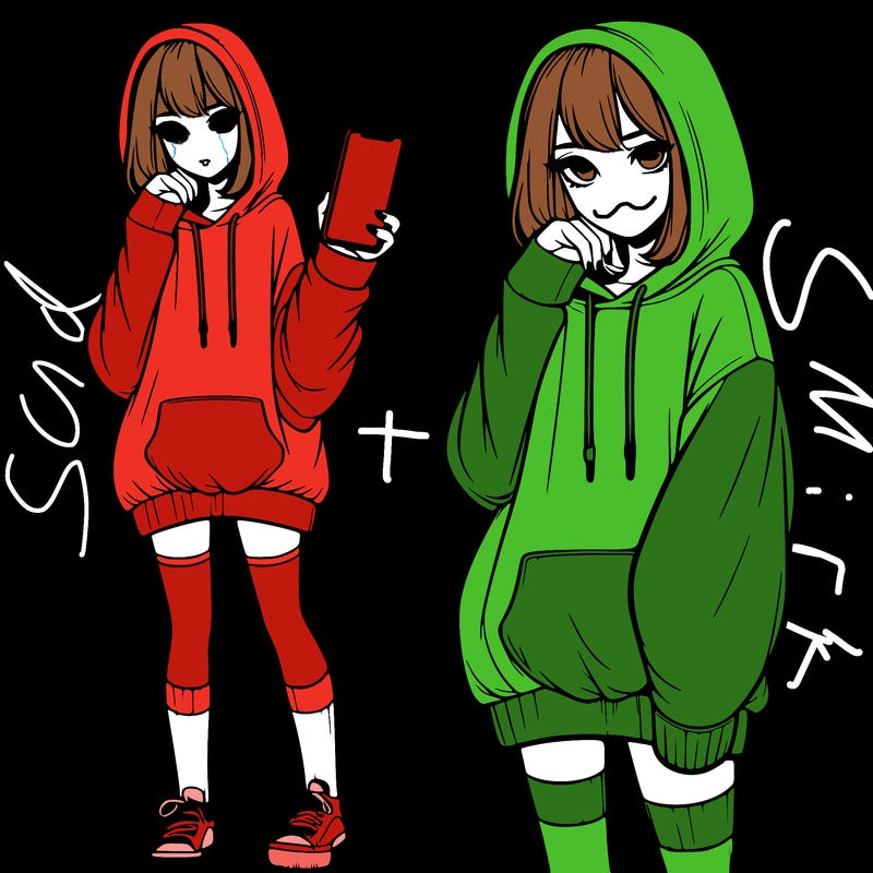 realistic girl who looks tired and is wearing an oversized hoodie and knee high socks and is holding a phone