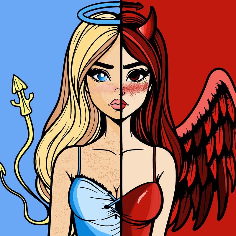 devil vs angel realistic girl
