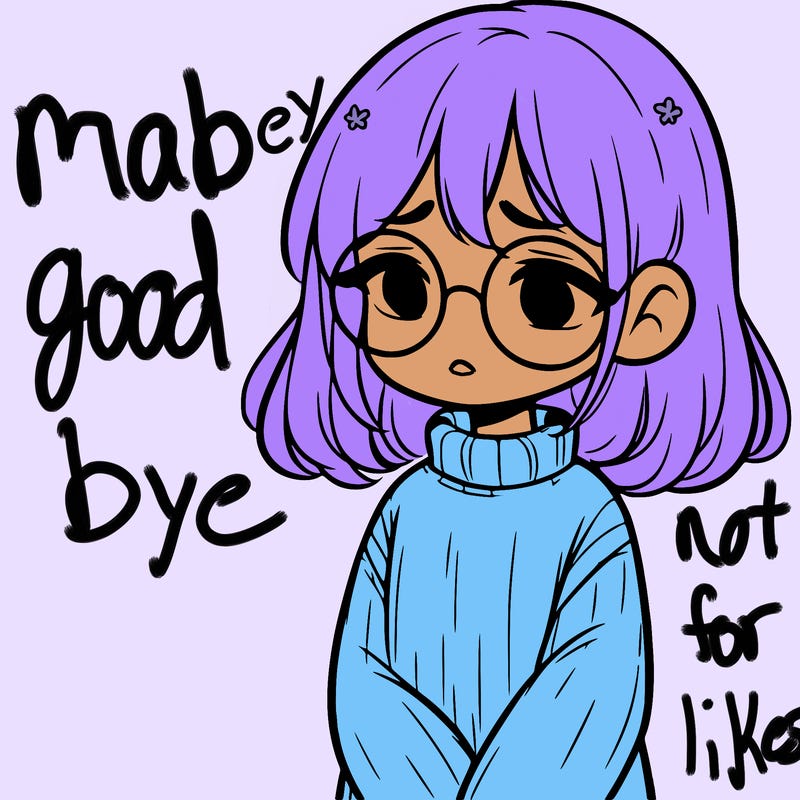 sad girl with glasses in a sweater