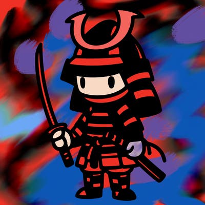 samurai in simple japanese armor