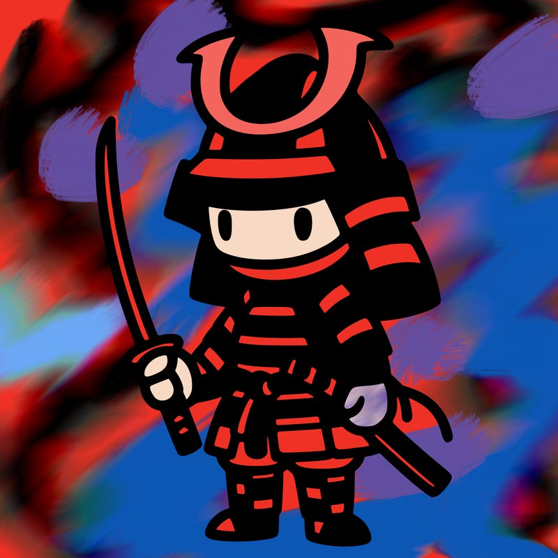 samurai in simple japanese armor