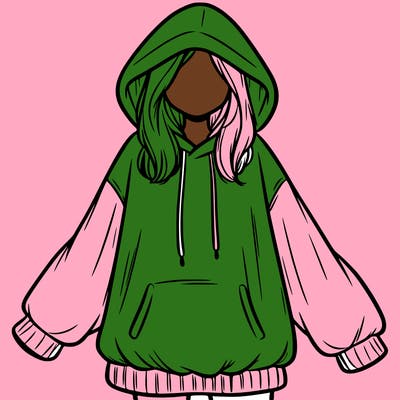 girl in oversized hoodie