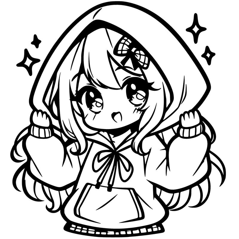 cute anime girl hoodie