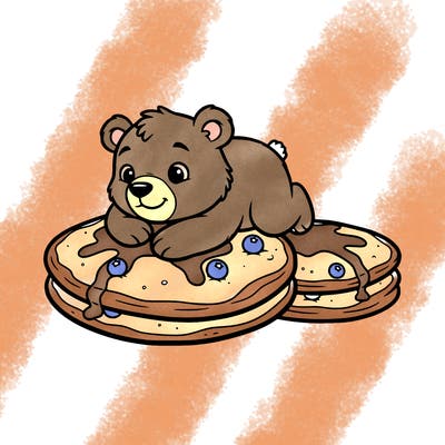 a bear on a pancake