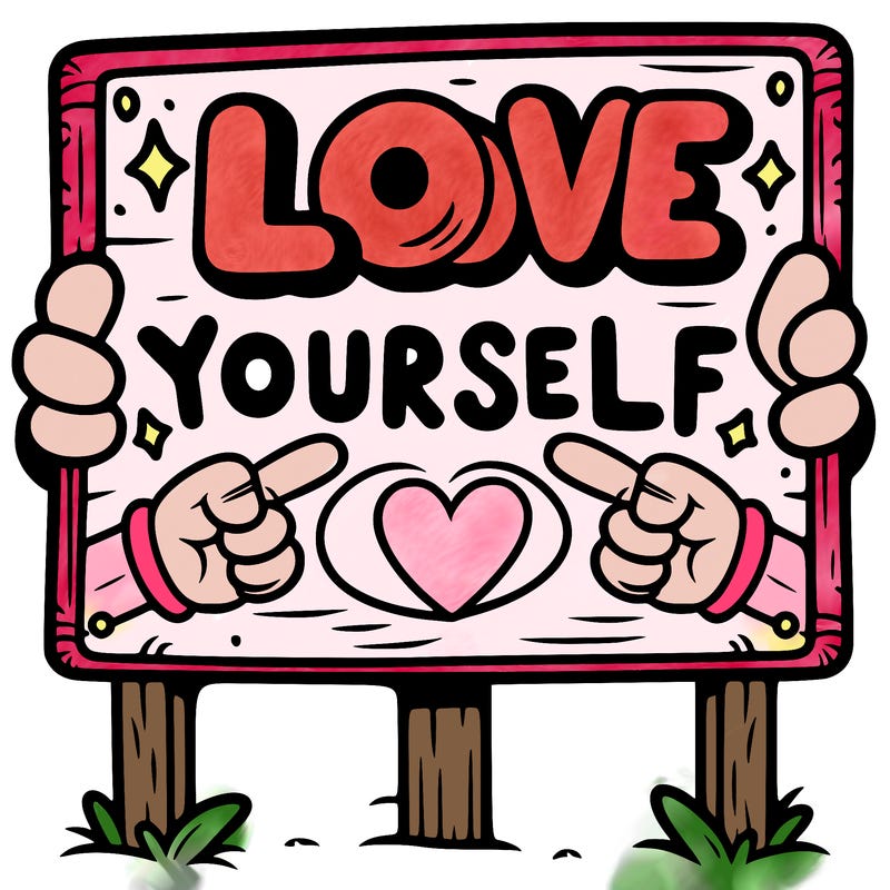 a sign where it is written: love yourself