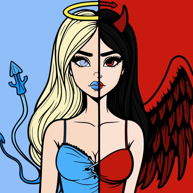 devil vs angel realistic girl