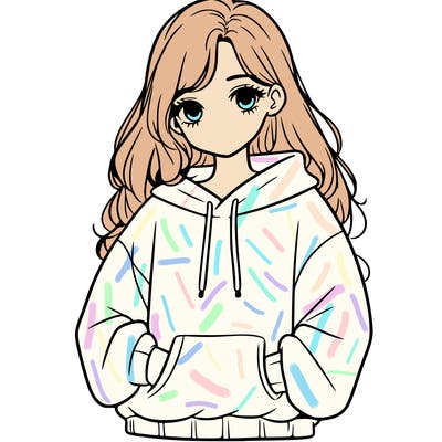 a teen girl with a oversized sweatshirt