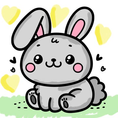cute bunny coloring paged
