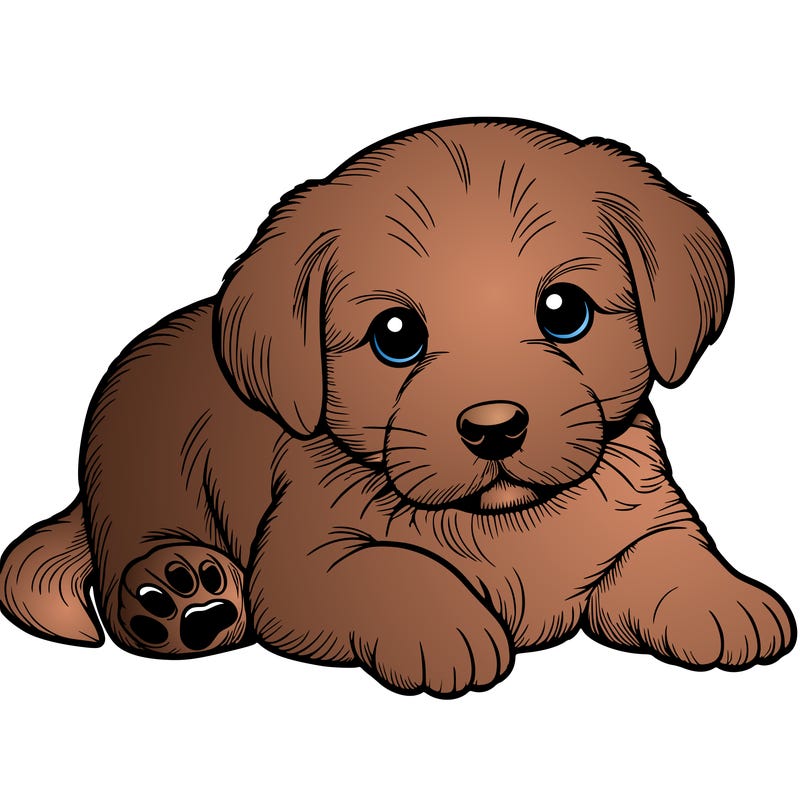 a cute realistic puppy