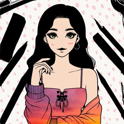 aesthetic themed realistic girl