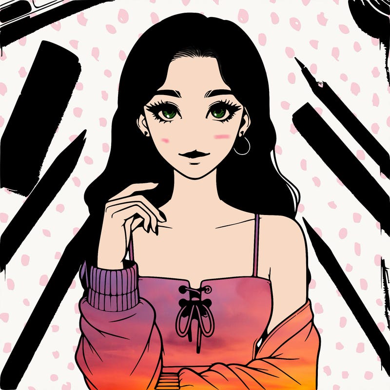 aesthetic themed realistic girl