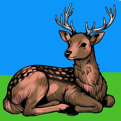 realistic deer with antlers