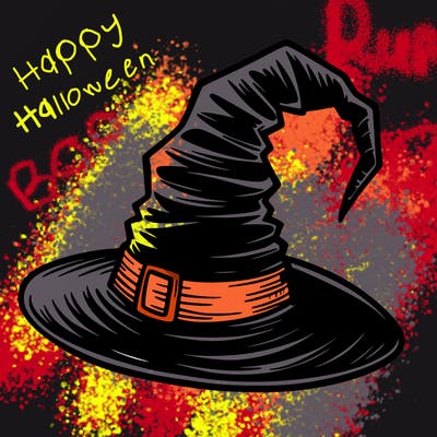 halloween witch hat coloring page