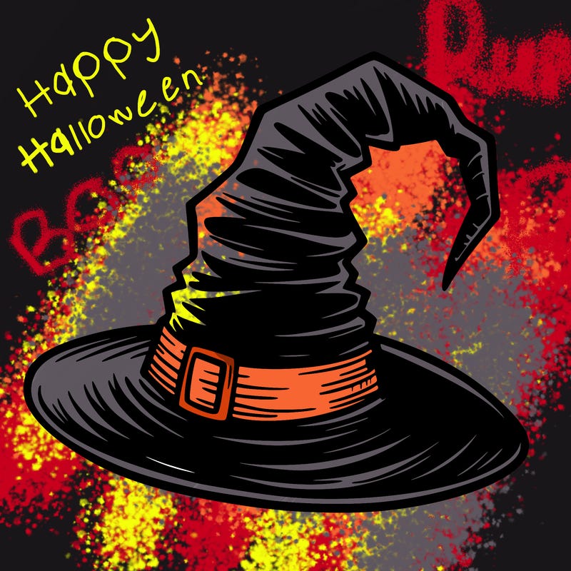 halloween witch hat coloring page