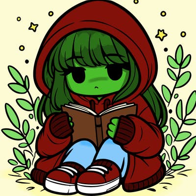 girl in oversized hoodie reading a book