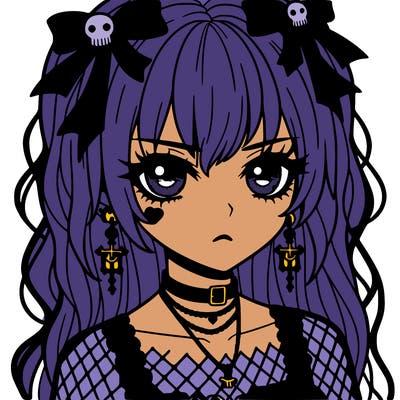 goth anime girl