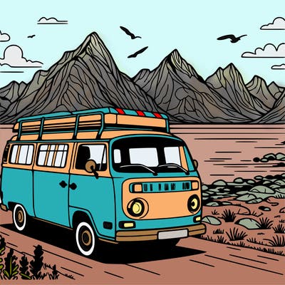 camper van on lofoten, norway