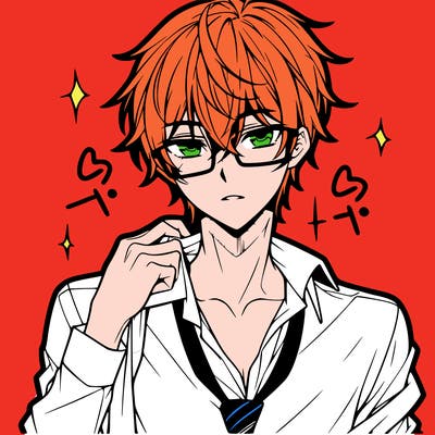 anime hot boy with glasses
